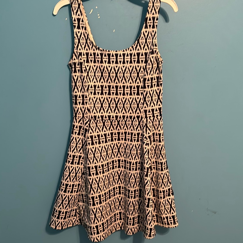 Navy blue and white dress